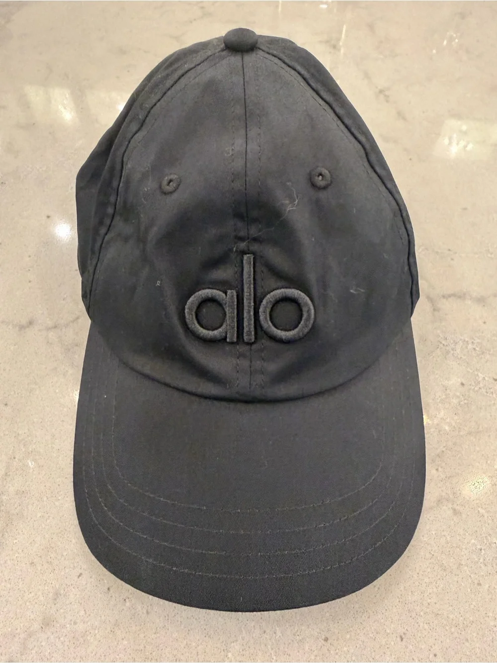 ALO Yoga Black Embroidered Logo Cap